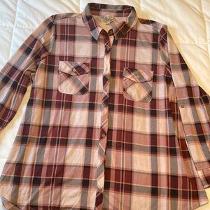 Long sleeve plaid pink shirt 2x